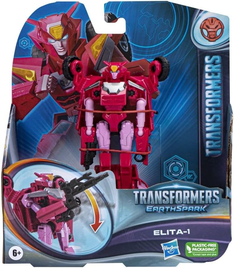 Transformers Hasbro Toys EarthSpark Warrior Class Elita-1 Action Figure, 12,7 cm, Brinquedos Robôs para Crianças a partir dos 6 Anos