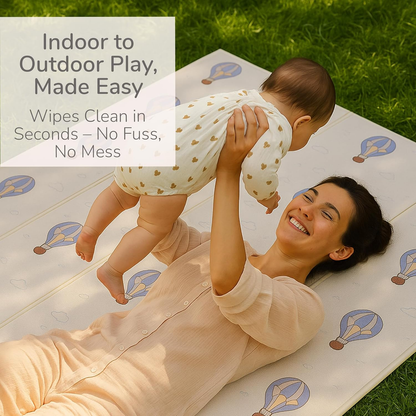 Tiny Trees® – Tapete de brincar para bebé  Dobrável, antiderrapante e acolchoado, ideal para gatinhar e a hora da barriga. Mede 150x200 cm, é resistente à água e manchas, oferecendo conforto e segurança para crianças brincarem no chão.