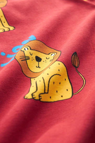 |Boy| Pacote De 3 Pijamas Aconchegantes – Animal Vermelho/Azul/Neutro (9 meses a 10 anos)