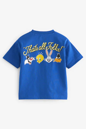 |Chico Grande| Camiseta azul cobalto Looney Tunes manga corta (3 meses - 8 años)