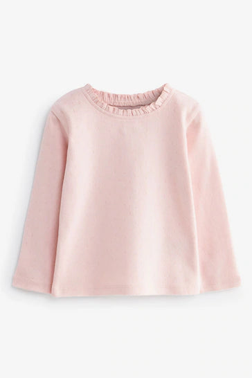 |Girl| Pacote De 3 tTps de Manga Comprida Creme (3 meses a 7 anos)