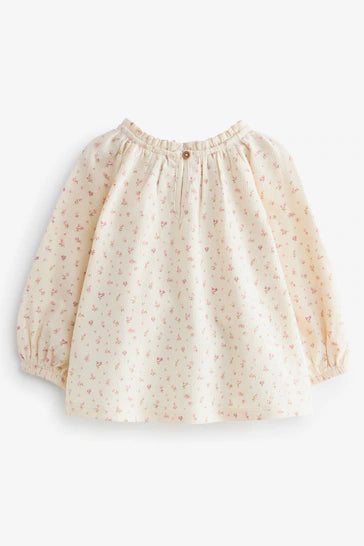 |Girl| Pacote De 3 tTps de Manga Comprida Creme (3 meses a 7 anos)