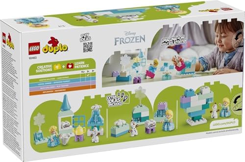 LEGO DUPLO Disney Frozen Caixa Criativa com Elsa e Olaf - Brinquedo Educativo para Desenvolvimento da Coordenação Motora em Crianças - Conjunto Montessori com 2 Figuras - Presente para Meninas e Meninos a partir de 2 Anos - 10462