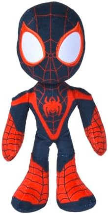 Disney 6315875812X12 Boneco de Ação Miles Morales do Aranhaverso, 25 cm, Pelúcia, com Olhos que Brilham no Escuro, Tamanho Único
