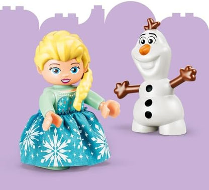 LEGO DUPLO Disney Frozen Caixa Criativa com Elsa e Olaf - Brinquedo Educativo para Desenvolvimento da Coordenação Motora em Crianças - Conjunto Montessori com 2 Figuras - Presente para Meninas e Meninos a partir de 2 Anos - 10462