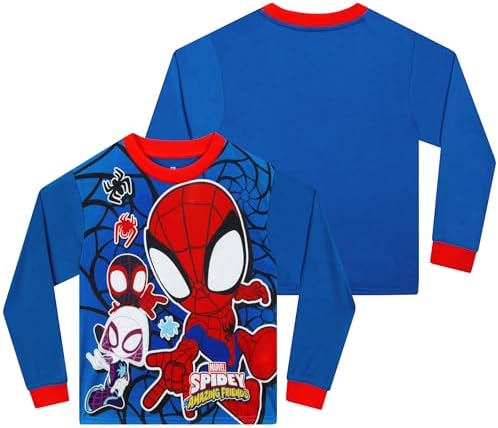 Pijama Marvel Homem-Aranha e Seus Incríveis Amigos | Conjuntos de Pijama Infantil | Pijama do Homem-Aranha | Produto Oficial do Homem-Aranha | Tamanhos de 2 a 8 anos