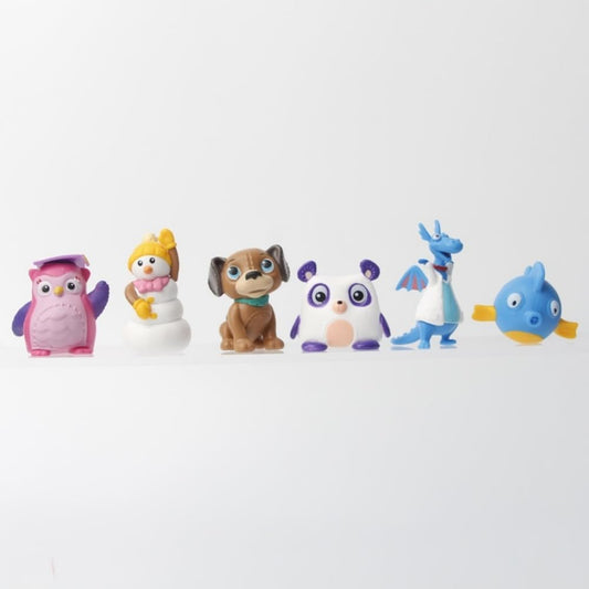 HOAME Hospital Doc McStuffins, paquete de 12 figuras de acción para decoración de tarta de cumpleaños (Lambie Lamb Plush Dragon Snowman Frosty Hippo Hallie)