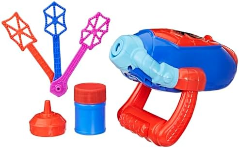 Marvel Homem-Aranha e Seus Incríveis Amigos – Lançador de Bolhas de Água com 3 Varinhas, Solução para Bolhas e Funil de Recarga – Brinquedo de Faz de Conta para Crianças a partir de 3 Anos