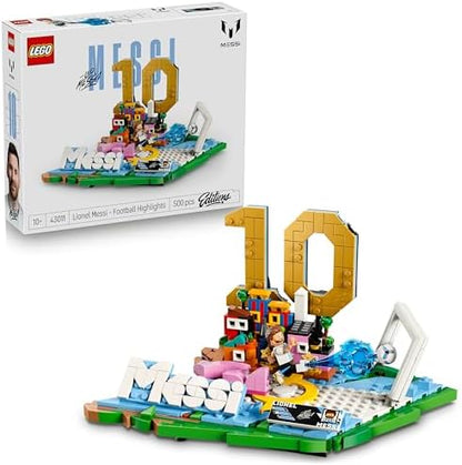 LEGO Editions Lionel Messi – Melhores Momentos do Futebol - Kit de Modelo 3D para Exibição com Minifigura Colecionável - Decoração para Quarto Infantil - Presente para Meninos e Meninas a partir de 10 Anos e Fãs de Esportes Adultos - 43011