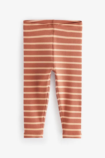 |Girl| Pacote De 5 Leggings Com Nervuras - Laranja Escuro (3 meses a 7 anos)