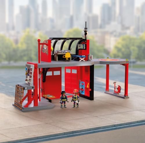 Playmobil | City Action | Grande Quartel de Bombeiros | Estação de Emergência de Vários Andares com Centro de Comando, Barra de Deslizamento, Área de Treinamento e Muitos Acessórios | Para Crianças a Partir de 4 Anos | 72191