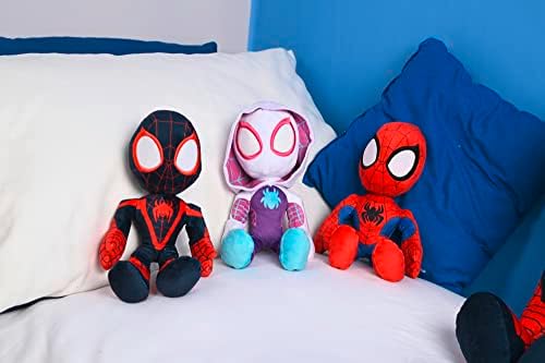 Boneco de pelúcia do Homem-Aranha Fantasma do Aranhaverso da Disney com olhos que brilham no escuro, multicolorido, tamanho único, 25 cm