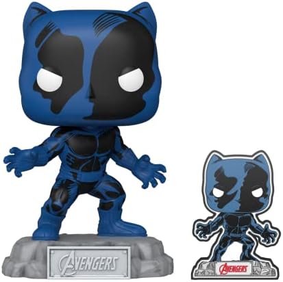 Funko POP! Marvel: A60 - Pantera Negra dos Quadrinhos com Pin de Esmalte - Marvel Comics - Exclusivo da Amazon - Figura Colecionável de Vinil - Ideia de Presente - Produto Oficial - Brinquedos para Crianças e Adultos