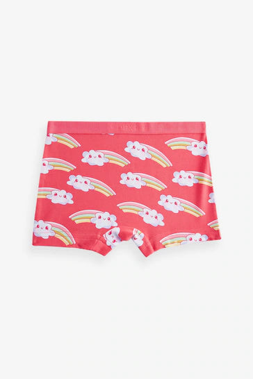 |Niña Grande| Pack de 5 pantalones cortos estampados - Rojo/Rosa (2 a 16 años)