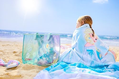 Toalha de praia oficial da Disney Store, estampa do Mickey Mouse em todas as cores, algodão macio, secagem rápida, ideal para piscina e banho infantil, 150 cm de altura x 74 cm de largura.