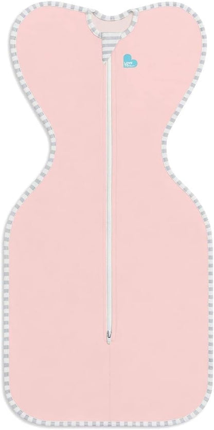 Love To Dream™ Swaddle UP™, Tamanho Pequeno (3,5–6 kg) – Rosa | Ajuste perfeito, promove um sono saudável | 1.0 Tog Ideal para primavera e verão (20–24 °C) | Algodão lavável à máquina com zíper duplo