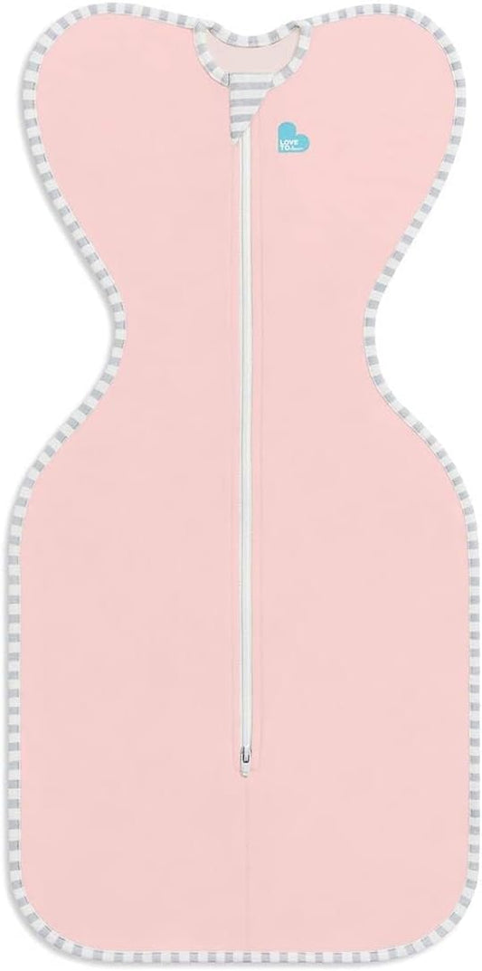 Love To Dream™ Swaddle UP™, Tamanho Pequeno (3,5–6 kg) – Rosa | Ajuste perfeito, promove um sono saudável | 1.0 Tog Ideal para primavera e verão (20–24 °C) | Algodão lavável à máquina com zíper duplo