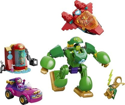 LEGO | Marvel Loki vs. Equipe Homem de Ferro - Brinquedo de Super-Herói com Carro, Avião, Robô e 4 Minifiguras - Presente para Meninos a partir de 4 Anos e Fãs da Série Homem de Ferro e Seus Incríveis Amigos - 11211