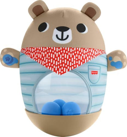 Fisher-Price Brinquedo inflável para bebês, Morcego da Floresta da Amizade e Urso Wobble, para atividades que estimulam a coordenação motora ampla. Indicado para bebês a partir de 6 meses. JLB83