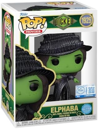 Funko Pop! Filmes: Wicked: Para o Bem - Elphaba (Glitter) - Exclusivo da Amazon - Figura de Vinil Colecionável - Ideia de Presente - Produto Oficial - Brinquedos para Crianças e Adultos - Figura Modelo para Colecionadores