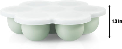 PandaEar Conjunto de 3 Bandejas de Silicone para Congelamento de Comida de Bebê com Tampas, Formas de Gelo para Congelador, Bandeja para Alimentos de Bebê em Fase de Introdução Alimentar,