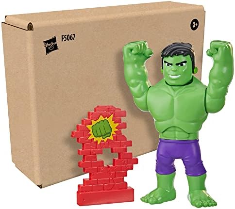 Homem-Aranha e seus amigos incríveis Marvel Power Smash Hulk Brinquedo pré-escolar, Figura de ação do Hulk de 25 cm com mudança de rosto, para crianças a partir de 3 anos