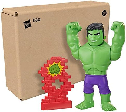 Homem-Aranha e seus amigos incríveis Marvel Power Smash Hulk Brinquedo pré-escolar, Figura de ação do Hulk de 25 cm com mudança de rosto, para crianças a partir de 3 anos