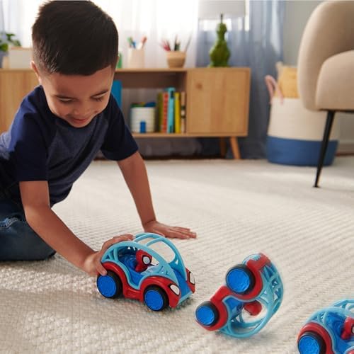 Homem-Aranha e seus Incríveis Amigos Marvel Homem-Aranha vs. Duende Verde Power Rollers - Dois veículos de 15 cm com motores de fricção que giram 360 graus