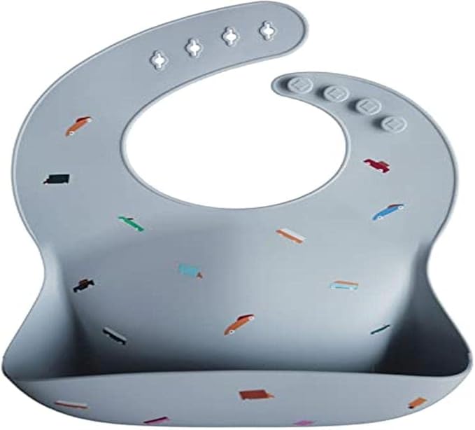 Mushie Babador de Silicone Baby | Babadores Impermeáveis com Ajuste Perfeito | Babadores Fáceis de Limpar para Alimentação do Bebê | 4 Tamanhos Ajustáveis com Bolsos Frontais Fundos | 100% Livre de BPA e Ftalatos