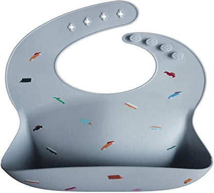Mushie Babador de Silicone Baby | Babadores Impermeáveis com Ajuste Perfeito | Babadores Fáceis de Limpar para Alimentação do Bebê | 4 Tamanhos Ajustáveis com Bolsos Frontais Fundos | 100% Livre de BPA e Ftalatos