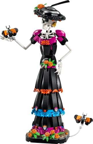 LEGO Ideas La Catrina – Kit de modelo para adultos, inclui figura de esqueleto com flores artificiais e borboletas-monarca – Decoração de Día de los Muertos – Ideia de presente "faça você mesmo" – 21372