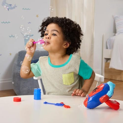 Marvel Homem-Aranha e Seus Incríveis Amigos – Lançador de Bolhas de Água com 3 Varinhas, Solução para Bolhas e Funil de Recarga – Brinquedo de Faz de Conta para Crianças a partir de 3 Anos