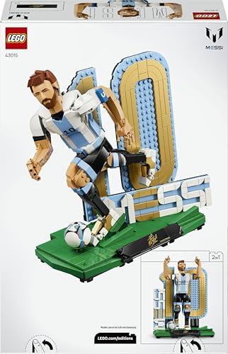 LEGO Editions Lionel Messi – Brinquedo Lenda do Futebol - Kit de Modelo 3D para Exibição - Decoração DIY para Quarto Infantil - Presente para Meninos e Meninas a partir de 12 Anos e Fãs de Esportes Adultos - 43015