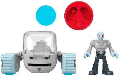 Fisher-Price Imaginext DC Super Friends Brinquedo Pré-escolar Head Shifters Conjunto de figuras Sr. Frio e Tanque de Neve para brincadeiras de faz de conta para crianças a partir de 3 anos