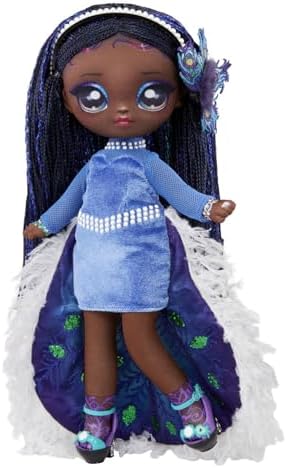 Na Na Na Surprise Teens Series 3 - QUEENIE FEATHER - 11"/28 cm modepop met zacht, beweegbaar lichaam - Inclusief pauwgeïnspireerde outfit and accessories - Geweldig cadeau for kids vanaf 5 ano