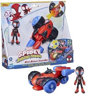 Homem-Aranha e seus Incríveis Amigos - Veículo Marvel Glow Tech Techno-Racer, Brinquedo Pré-escolar com Luzes e Sons, para Crianças a partir de 3 Anos