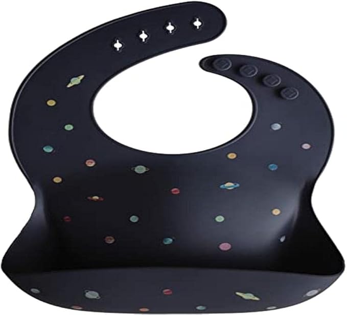Mushie Babador de Silicone Baby | Babadores Impermeáveis com Ajuste Perfeito | Babadores Fáceis de Limpar para Alimentação do Bebê | 4 Tamanhos Ajustáveis com Bolsos Frontais Fundos | 100% Livre de BPA e Ftalatos