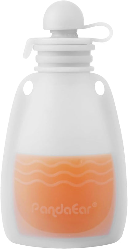 PandaEar Conjunto de 7 saquinhos de silicone reutilizáveis para papinha , ideais para bebês e crianças pequenas. Feitos de silicone livre de BPA, cada saquinho tem capacidade para 142 g (5 oz).