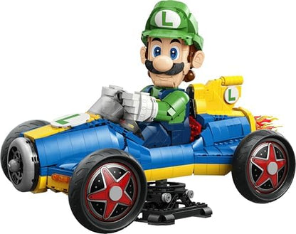 LEGO Mario Kart – Luigi e Mach 8 - Kit de Modelo de Carro e Figura de Personagem da Nintendo para Adultos - Produto Colecionável de Jogos - Ideia de Presente para Fãs - 72050