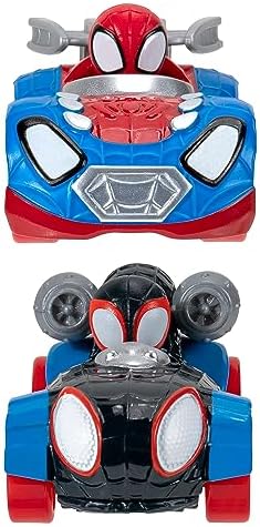 Conjunto de Pista Amazing Metals City do Homem-Aranha e seus Incríveis Amigos da Marvel, com 60 cm de altura - Inclui dois veículos exclusivos de metal fundido de 7,5 cm - Brinquedos de super-heróis para crianças a partir de 3 anos