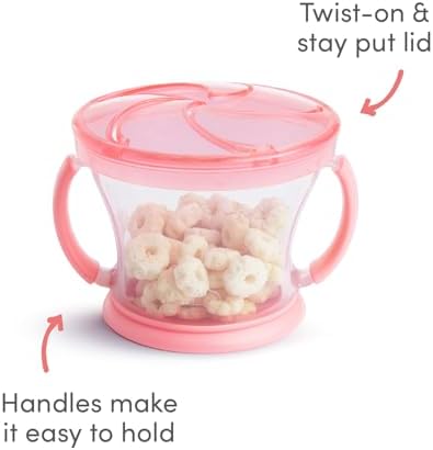 Munchkin – Kit com 2 Potes Snack Catcher (Antivazamento para Lanches) | Rosa/Roxo