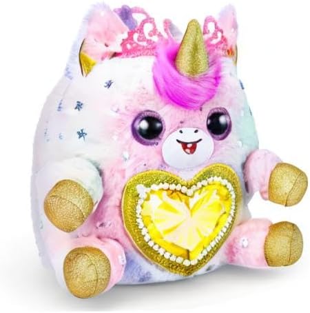 Rainbocorns Fairycorn Princess Série 6 Ruby the Unicorn - Pelúcia colecionável - Surpresas mágicas da princesa fada, animal de pelúcia de pelúcia, adesivos