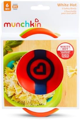 Munchkin Kit com 3 Tigelas White Hot para Crianças Pequenas | Segurança com Alerta de Calor | Tigelas para Alimentação