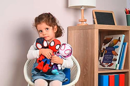 Boneco de pelúcia do Homem-Aranha Fantasma do Aranhaverso da Disney com olhos que brilham no escuro, multicolorido, tamanho único, 25 cm