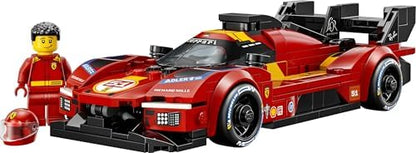 LEGO Speed Champions Ferrari 499P Carro de Corrida - Kit de Modelo STEM com Minifigura Colecionável de Piloto - Presente de Produto de Automobilismo para Meninos e Fãs a partir de 9 Anos - 77261