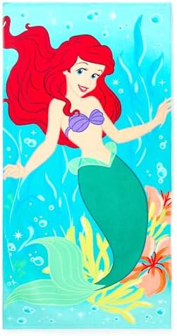 Toalha de praia oficial da Disney Store, estampa do Mickey Mouse em todas as cores, algodão macio, secagem rápida, ideal para piscina e banho infantil, 150 cm de altura x 74 cm de largura.