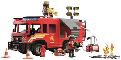 Playmobil | City Action | Caminhão de Bombeiros | Veículo de Emergência com Luz e Som, Canhão de Água, Projétil de Espuma e Equipamentos Variados | Para Crianças a partir de 4 Anos | 72193