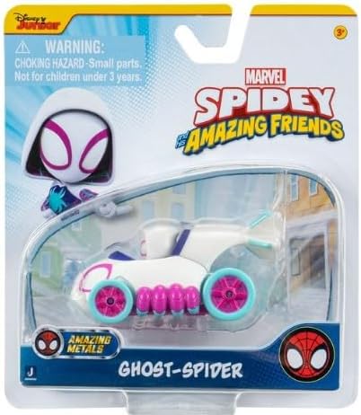 Spidey y sus increíbles amigos Increíble coche de carreras de metal a escala 1:64 (araña)