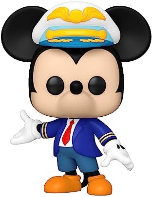 Funko Pop! Disney: Mickey Mouse Piloto - (Terno Azul) - Exclusivo da Amazon - Figura Colecionável de Vinil - Ideia de Presente - Produto Oficial - Brinquedos para Crianças e Adultos - Fãs de Filmes