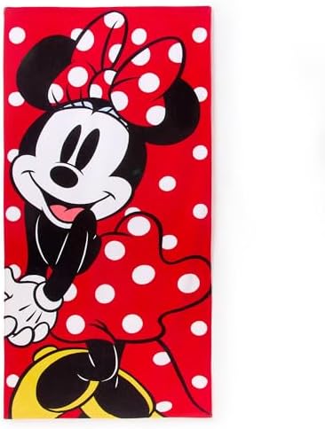 Toalha de praia oficial da Disney Store, estampa do Mickey Mouse em todas as cores, algodão macio, secagem rápida, ideal para piscina e banho infantil, 150 cm de altura x 74 cm de largura.